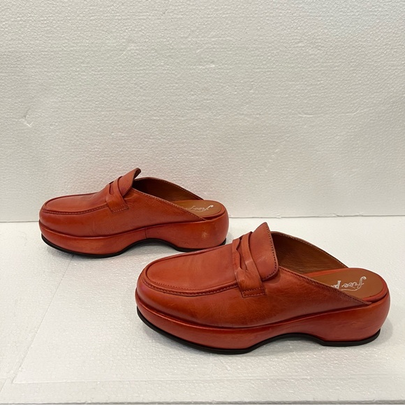 Free People Winston Platform Loafer Mule In Saffron Leather Women’s EU 41 /US 11 - Picture 4 of 10
